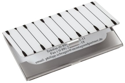 Sigel VZ164 Visitenkarten-Etui pure:white, Abacus, Alu mit Epox-glossy Beschichtung, für bis zu 10 Karten (max. 91x56 mm), 1 ST