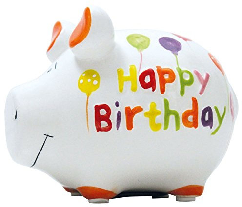 Unbekannt KCG Spardose Schwein Happy Birthday Keramik klein