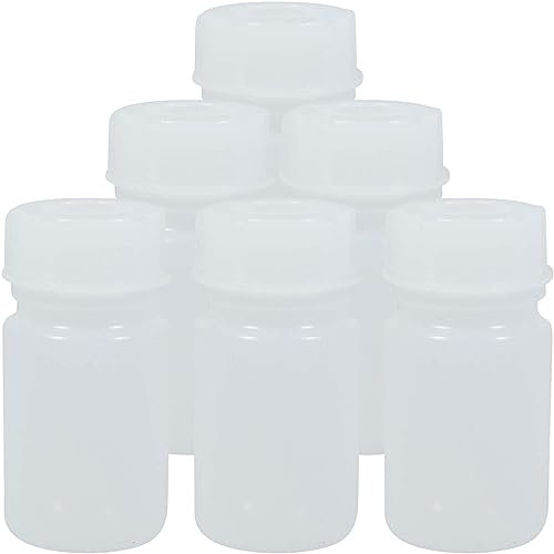 Viva-Haushaltswaren Gabriele Hesse e.K. 6 x Apothekerdose 50 ml mit Schraubverschluss, Apothekerflasche, Laborflasche aus Kunststoff (PE-LD), BPA frei -Made in Germany