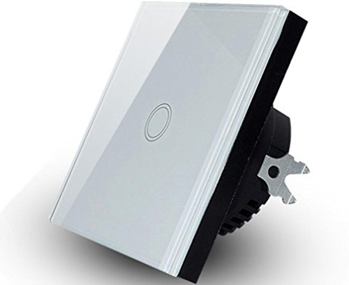 Interruptor de luz táctil impermeable de 110 V-240 V, 1 marcha, 1 vía, cristal táctil, interruptor de pared