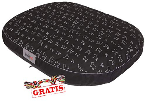 HobbyDog OVAL MOWCWP2 + Spieltau gratis Hundebett Ruheplatz Hundematratze Hundekissen Hundematte Schlafplatz (4 Verschiedene Größen) (XXL (130 x 100 cm))