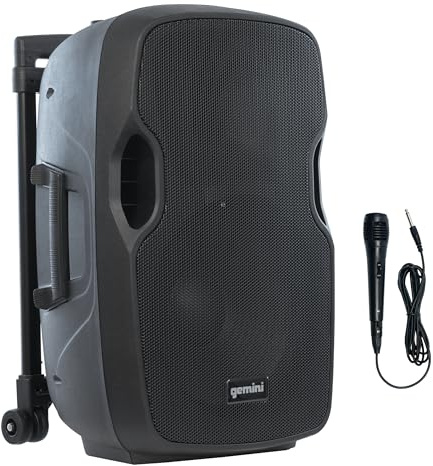 Gemini AS-12TOGO 1500W Noir haut-parleur - Hauts-parleurs (2-voies, Avec fil &sans fil, 3,5mm/USB/Bluetooth, 1500 W, 40 - 19000 Hz, Noir)
