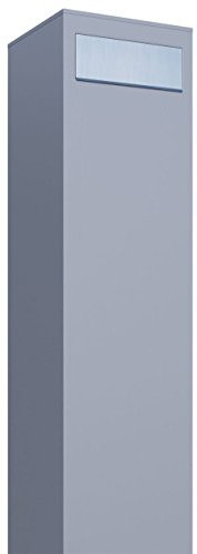 Standbriefkasten, Design Briefkasten Monolith Grau Metallic/Edelstahl - Bravios