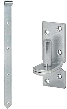HAUS & DACH Ladenband Set, blau verzinkt inkl. Kloben, Ladenbandlänge: 300 mm, Durchmesser Kloben: 10 mm Eng