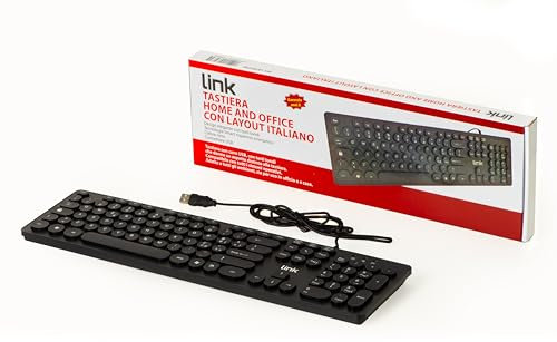 LINK LKTAST50 - Tastiera Italiana USB con Tasti TONDI Colore Nero