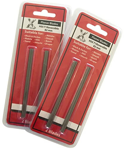 Xcalibur Tooling Cuchillas de cepilladora 4PCS Reversible 82mm x 5.5mm HSS compatible con Bosch Black y Decker DeWalt Nuevo