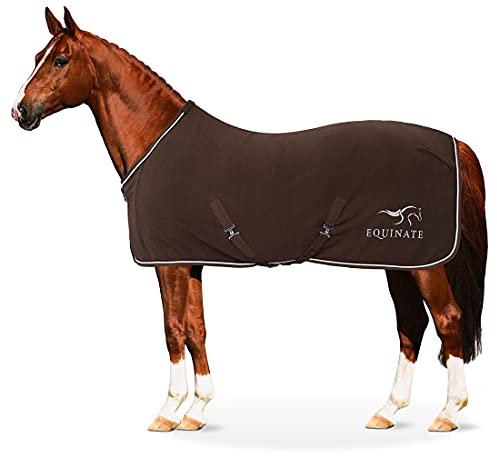 Equinate Abschwitzdecke Arizona aus Polarfleece mit Widerristpolster und Kreuzbegurtung 155cm Braun