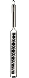 Meisterkoch 2-Wege Reibe aus Edelstahl in silberfarben, rutschfester Gummifuß, Hobel/Küchenreibe/Raspel, geeignet für z.B. Äpfel, Kartoffeln, Kokosnuss, Zwiebeln, Knoblauch, und Schokolade