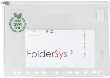 10x FolderSys Prospekthülle A4 mit Zip-Gleitverschluss, Abheftrand, EURO- und Filofax-Lochung, PVC frei, 40430-00