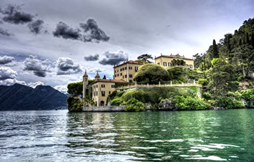 LHJOYSP Puzzles Infantiles 1000 Piezas,Belleza Natural,Lago,Costa,Italia,Lago de como,75x50cm