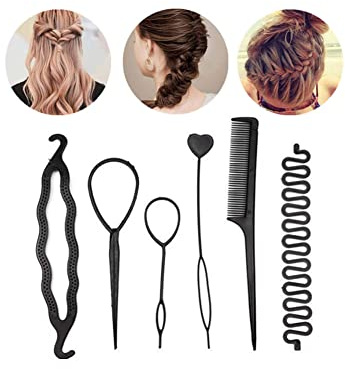 YKKJ Topsy Tail, Hair Hairstyles Set, Hair Topsy Tail Tool, Hair Braiding Tool, Suitable DIY Braid Hair Styling Kit, Magic Simple Fast Spiral Braid Braiding Hair for Beginners