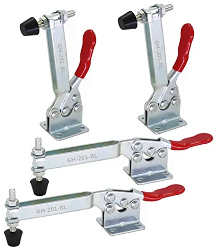 Toggle Clamps (Longer GH-201-BL Toggle Clamp) Color: Red+silver