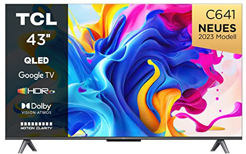 TCL 43 TV 43C641, QLED, UHD, HDR10+, 120 Hz Game Accelerator, Dolby Vision & Atmos, Game Master Smart TV Powered by Google TV