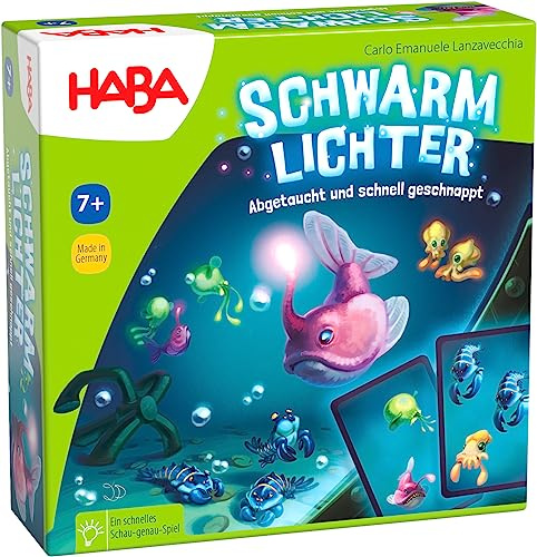 HABA Schwarmlichter – Spannendes Unterwasser-Kartenspiel mit einfachen Regeln für schnellen Spielspass – Für Kinder ab 7 Jahren - 1307017001