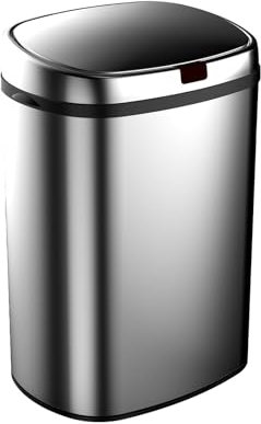 Poubelle et recyclage CATTERHOUSE Futuro 30 L 34 x 25 x 52 cm en acier inoxydable avec capteur de mouvement et ouverture automatique