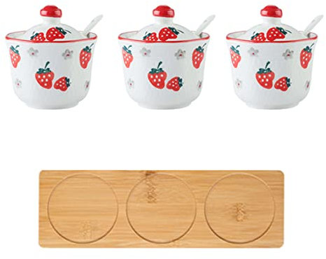 Vaso per zucchero in ceramica, zuccheriera, salier Zuccheriera con motivo disegnato a mano con coperchio, zuccheriera in ceramica a forma di tazza da tè, accessori for caffè, versatore di zucchero, po