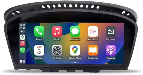 Ninetom 8,9 Zoll Car Radio, CarPlay/Android Auto/Mirrorlink/GPS für BMW CCC 3/5 Series E60 E61 E90 E91 E92 (2005-2010), Auto-Touchscreen-Autoradio-Empfänger, integrierter DSP