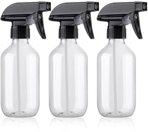 Teyssor Sprühflasche, 3 Stück 300ml Kunststoff Pflanzenwasser Pumpsprühflasche mit Verstellbare Sprühkopf, für Pflanzen, Reinigungslösung, Gartenarbeit, Haus
