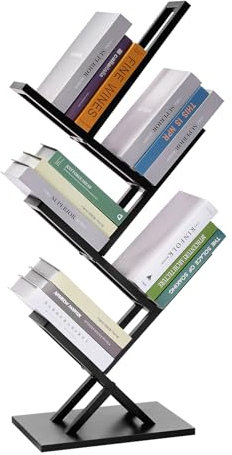 Ymesiyou Bücherregal mit 5 Etagen, bodenstehendes Bücherregal für enge Räume, Aufbewahrungs-Organizer, Bücherregale für Bücher/CDs/Zeitschriften, Bücherregal mit Regalen für Heimbüro, Wohnzimmer