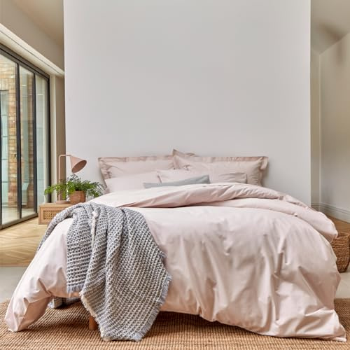 Christy 200TC Organic Double Duvet Cover Set | Powder Pink | 100% Certified Organic Cotton Bedding | Super Soft and Smooth Bed Linen