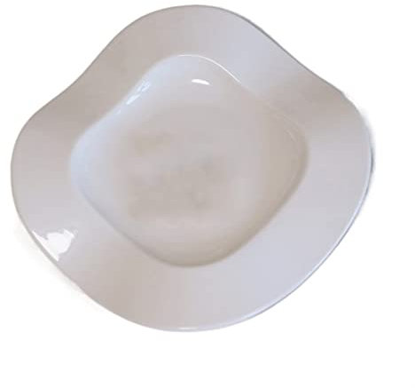 GLigeT Plato de Servicio Plato Cuadrado Irregular Plato Blanco Puro Plato de cerámica for el hogar Plato de Postre Plato de Ensalada Plato Plano for Desayuno Plato Hondo Platos de Cena