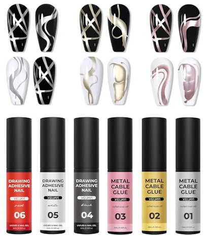 GZSYY Gel Liner Nail Art Gel Esmalte de Uñas UV 6 Colores Pintado Dibujo French Manicure Pen UV Set