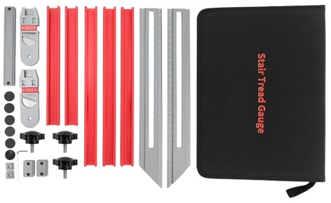 Stair Tread Measuring Tool, Aluminum Alloy Gauge Tool for Stairs, Adjustable Layout Tool for Risers, Windowsills, Shelves