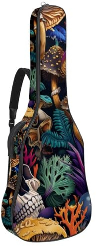 Gitarrentasche in voller Größe, wasserdichte Gitarren-Abdeckung, Tragetasche für akustische klassische E-Gitarren, bunte Wildblumen und Bienenstrauß, Mehrfarbig 04, 42.9x16.9x4.7 in, Lässiger