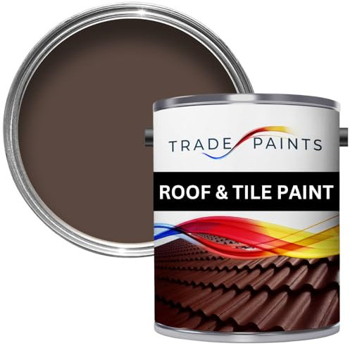 paints4trade Roof & Tile Paint Ideal For Roofing Tiles, Brick, Concrete & Stone - 5 Litre (Brown)