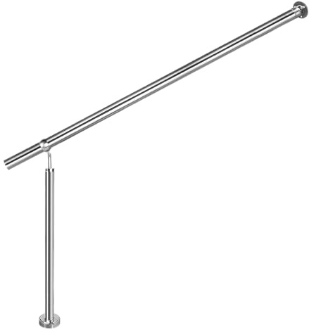YUENFONG Edelstahl Eingangsgeländer 200 x 90 cm, Handlauf Wandhandlauf Treppengeländer Geländer für Drinnen und Draußen, Silber (200 cm)
