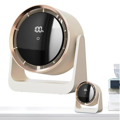 Desktop Fan, Silent USB Rechargeable Cooler, Powerful Personal Air Circulator, Wall Mountable Ventilator, Night Light Feature, for Bedroom Office Kids, 6.93x3.39x7.52 Inches