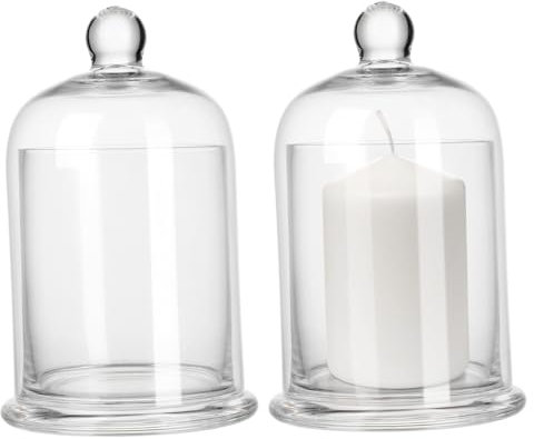 Didiseaon 2ensembles Bougeoir Verre Cloche Décorative Bougeoir De Mariage pour Table Et Bureau