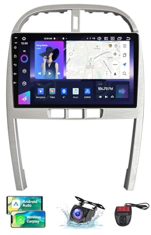 ZZPHKK 9 Inch 2 DIN Car Stereo Android 13 Radio Player for Chery Tiggo 3 2014-2015 Built-in 4G WIFI CarPlay Android Auto GPS Navigation DSP FM RDS DAB+ Radio Bluetooth + DVR/Camera(NF-6)