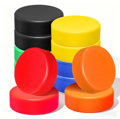 Milisten 12 Stück Schaumstoff Hockeypucks PU Trainingspucks für Kinder | Leichte PU Schaumstoff Hockeypucks für sicheres Training, Indoor Spiele und Outdoor Freizeitaktivitäten