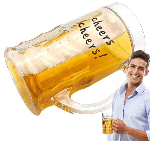 Boccale da birra con manici, biberon – a doppia parete, isolato, per piscina, giardino, festival, campeggio, vacanze, casa, cocktail, feste in giardino, feste di famiglia