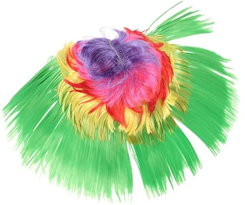 HEMOTON Bunte Karneval Perücke Fasching Kostümperücke Fluffiger Mohawk Verstellbar Komfortabel Für Festival Party Maskerade Bühnenauftritte