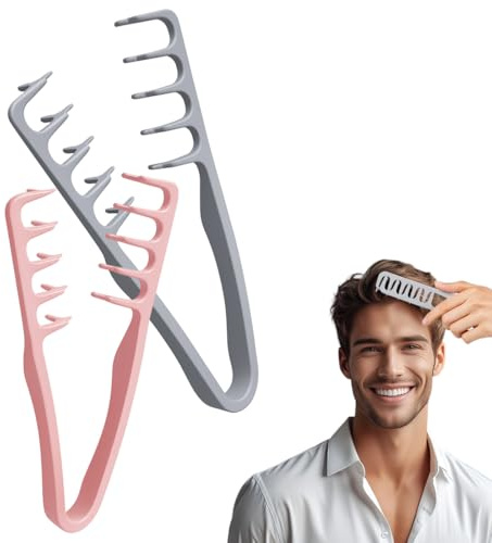 2 Unidades de Peine para Pelo Rizado - Peine de Púas Anchas para Desenredar y Dar Volumen - Ideal para Hombres y Mujeres
