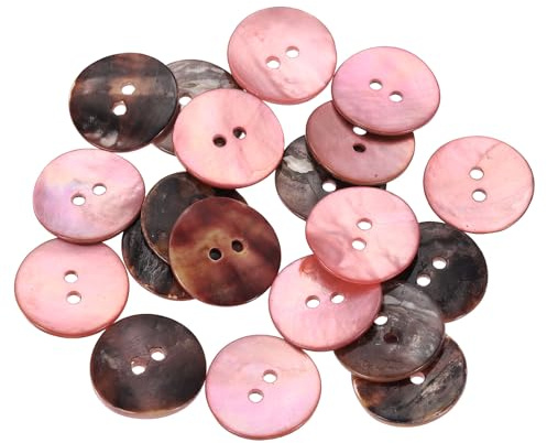 QUARKZMAN Natürliche Muschelknöpfe, 20mm 2 Loch Perlmutt Blazer Knöpfe | Nähhandwerk Muschelscheiben Für Hemden Nähen DIY Handwerk Dekoration, Pink, 20 Stück