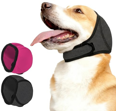 2 Pezzi Cuffie Antirumore per Cani,Impermeabili Paraorecchie Cane,Regolabili per Doccia per Cane,Copriorecchie Accessori per Toelettatura Bagno Nuoto(M)
