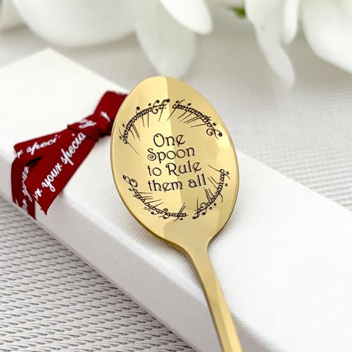 Mein Schatz - Löffel mit Gravur One spoon to rule them all - Ein Löffel, sie zu knechten Lustiges personalisiertes Geschenk für Filmfans - Haupteislöffel, Schokoladencremelöffel, Müslilöffel