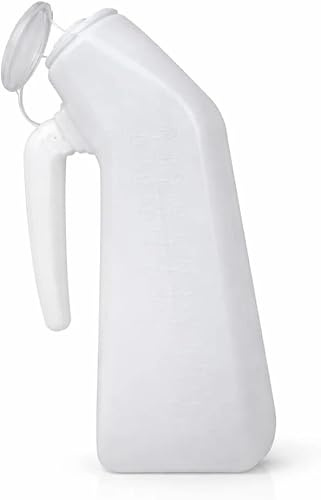 Male Urinal Bottle 1000ml Plastic Reusable Urine Container with Lid for Men Portable Leak Proof Bedside Incontinence Aid for Elderly Disabled Travel Camping Home Care (1000ml)