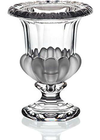 Vase Blumenvase mit Fuß Pokal Regency Teilsatiniert 20 cm Bleikristall Tischvase Tischdeko Hochzeitdeko