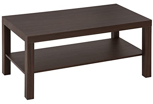 HOMCOM Tavolino da Salotto Rettangolare Classico con Ripiano Portaoggetti Legno 90×45×44.5cm
