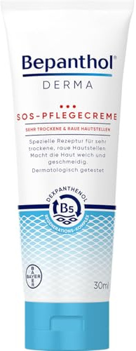 Bepanthol DERMA SOS-Pflegecreme | Körperpflege für sehr trockene und raue Hautstellen, dermatologisch getestete Feuchtigkeitscreme mit Dexpanthenol | 30ml Tube