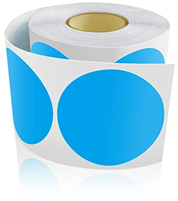 500 Stk Runde Aufkleber Stickers 50mm Farbkodierung Kreis Etiketten Blau | Klebepunkte, Markierungspunkte, Punktaufkleber Rolle, Groß klebeetiketten Ablösbar & Vinyl