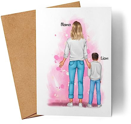 Kiddle-Design Vatertagskarte Personalisiert Grußkarte Namen | Für Papa Vater zum Geburtstag als Geburtstagskarte | Kind