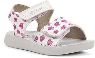 Geox B SANDAL LIGHTFLOPPY - Sandalo Bambina, White/Fuchsia,