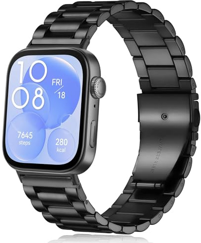 Issinlky Metallband för Huawei Fit 3/4/4 Pro/5, Armband i rostfritt stål för Huawei Fit 3/4/4 Pro/5 Herren Damen