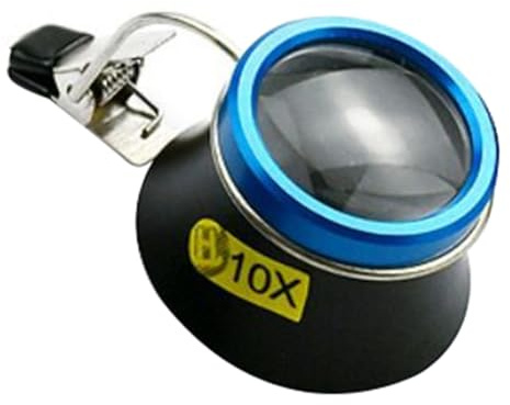 Horamekia Lupa de Gafas 10X Lupa de Ojo con Clip Ocular PortáTil Operador Artesanal Herramienta de ReparacióN de