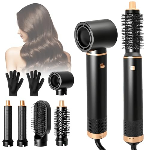 Asciugacapelli 5 in 1, Spazzola Soffiante Airstyler set, Hairstyler 5 in 1 Multifunzione Phon Capelli Auto Riccioli Ferro, Phon con 3 Temperatures Styling Liscio, Onde, Ricci, Strumenti Capelli